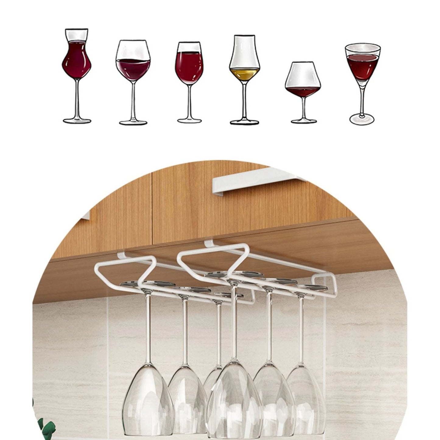 Usphonecards - Under Cabinet Wine Glass Holder