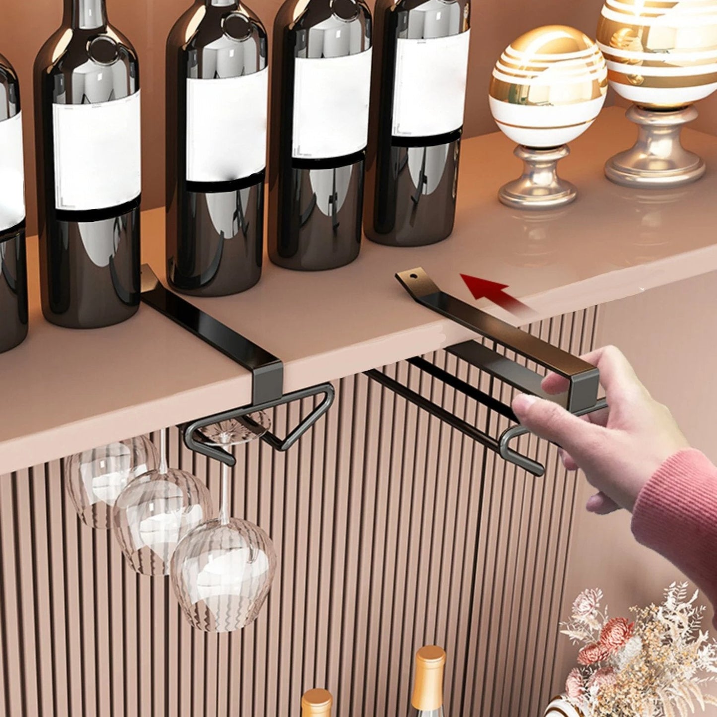 Usphonecards - Under Cabinet Wine Glass Holder