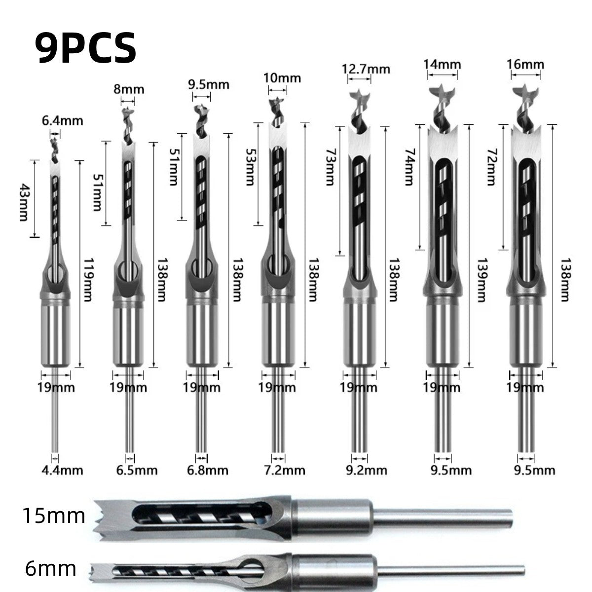 💥Efficient Woodworking Essential - Adapter and Square-Headed Wood Chisel Set - naotstore