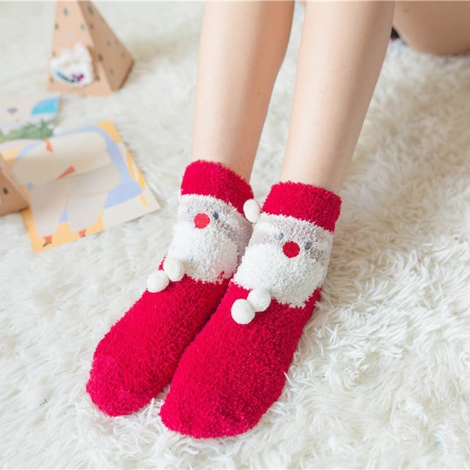 Usphonecards - Cute Christmas Style Thickened Warm Socks