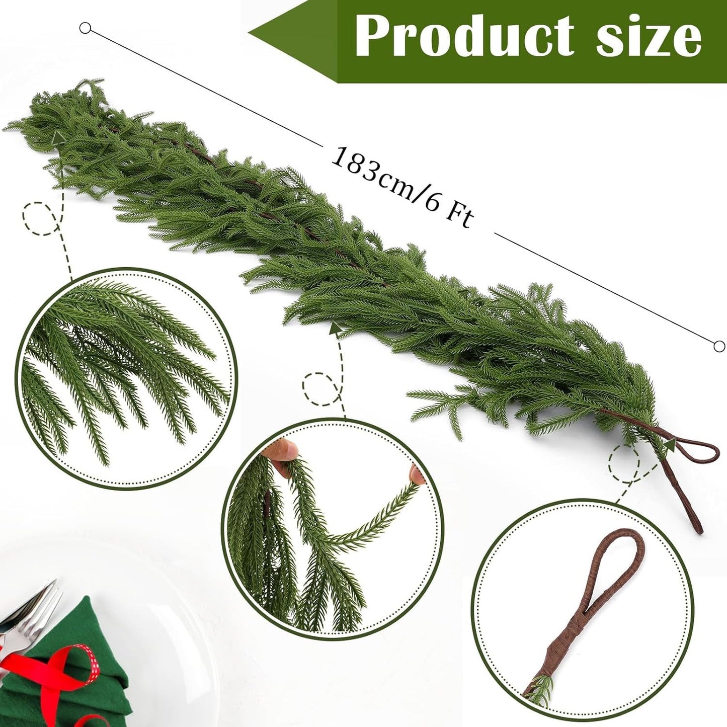 Usphonecards - real touch deluxe norfolk pine garland