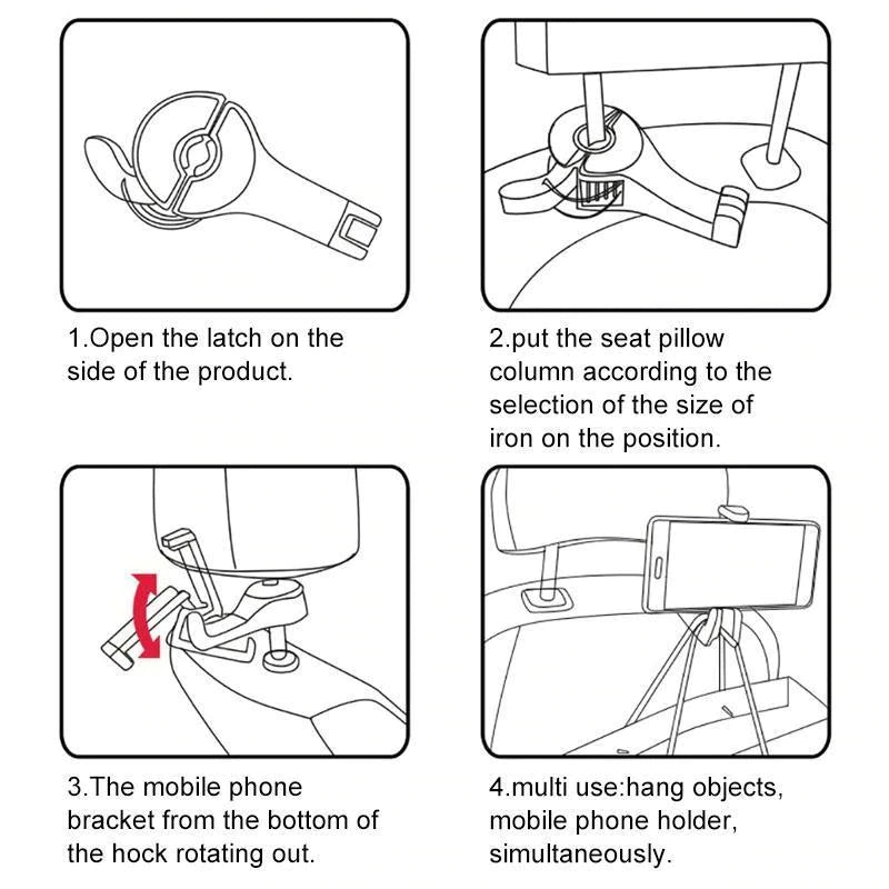 Usphonecards - Car seat hidden hook