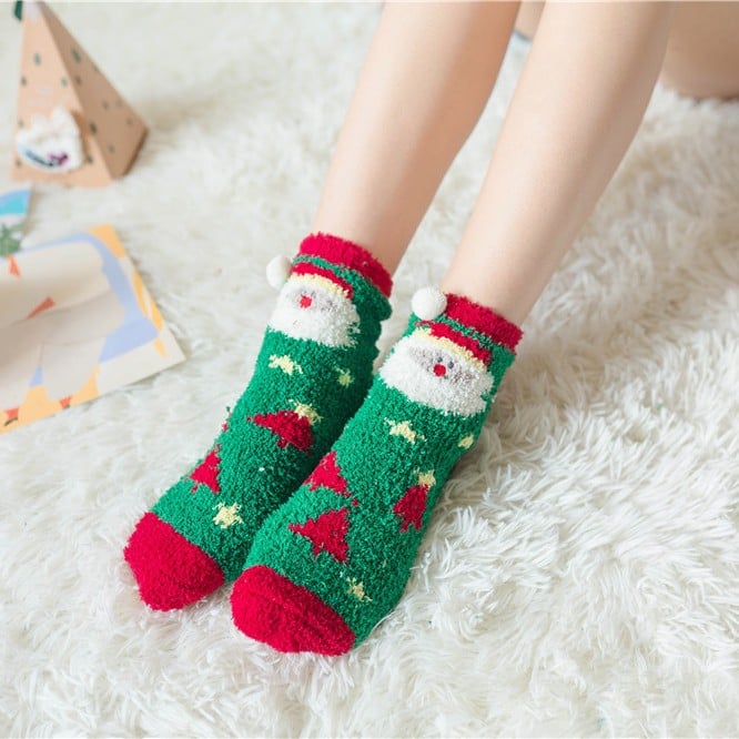 Usphonecards - Cute Christmas Style Thickened Warm Socks