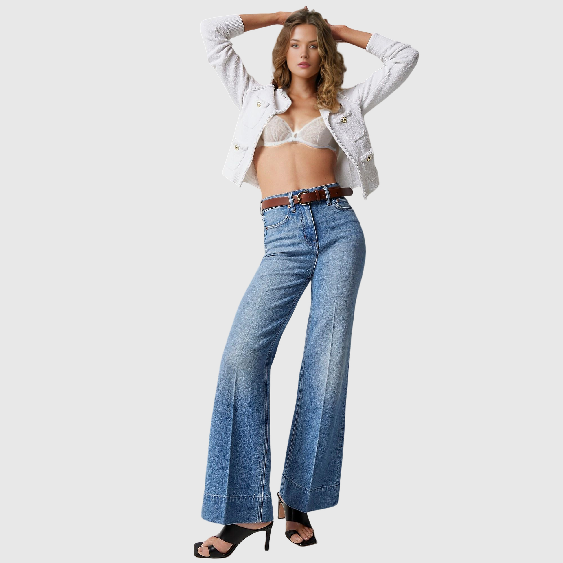 🤣Last day! 💥Special sale - Tall Wide Leg Denim Trouser - naotstore