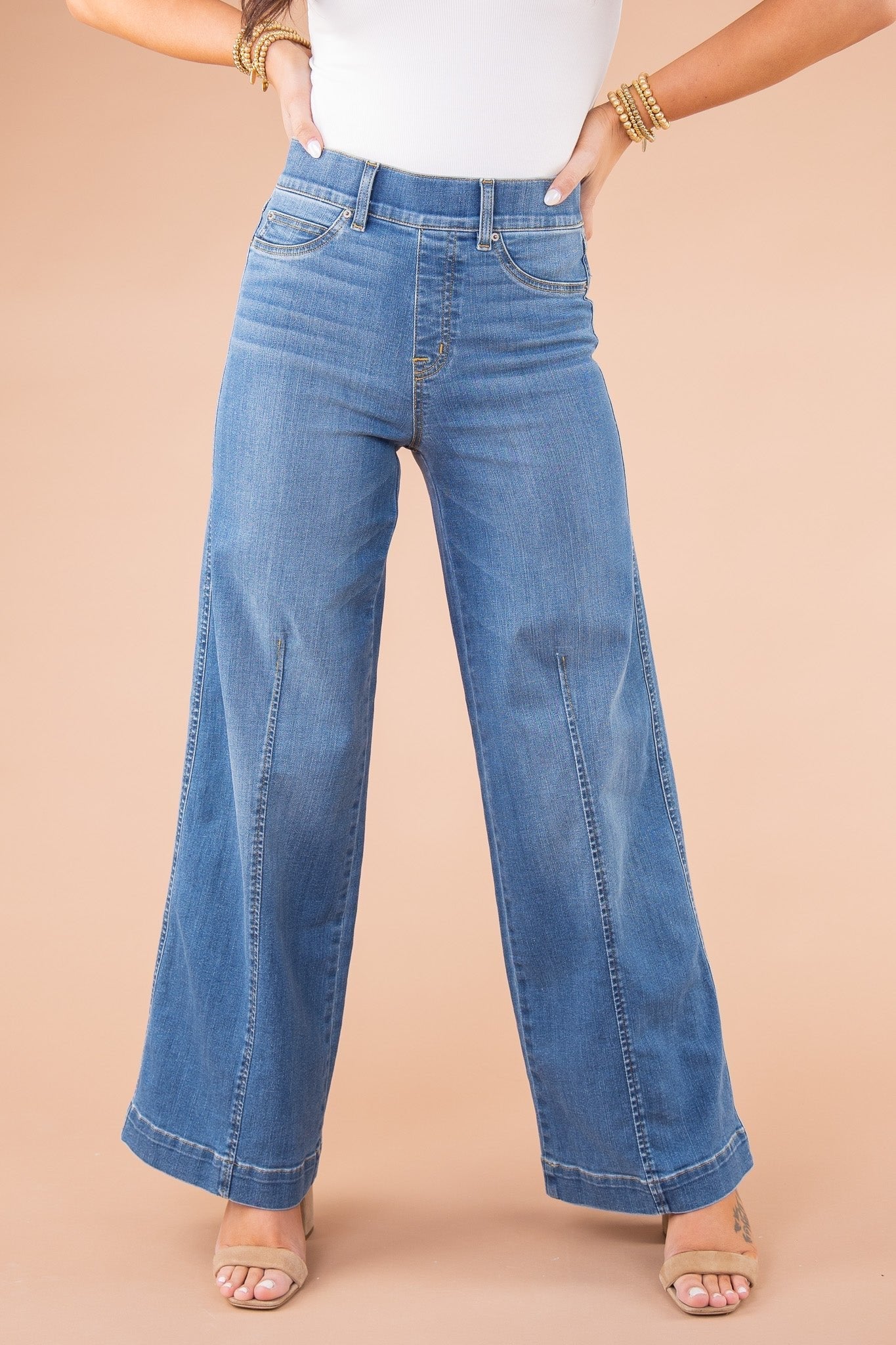 🔥Last day! 💥Special sale - Seamed Front Wide Leg Jeans - naotstore