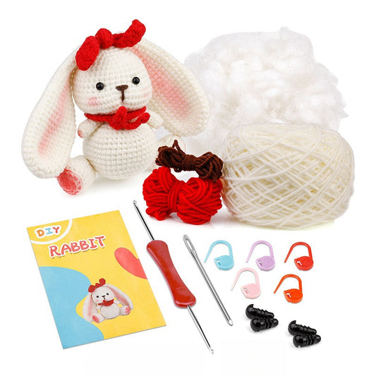 Wool Crochet DIY Plush White Rabbit Material Pack