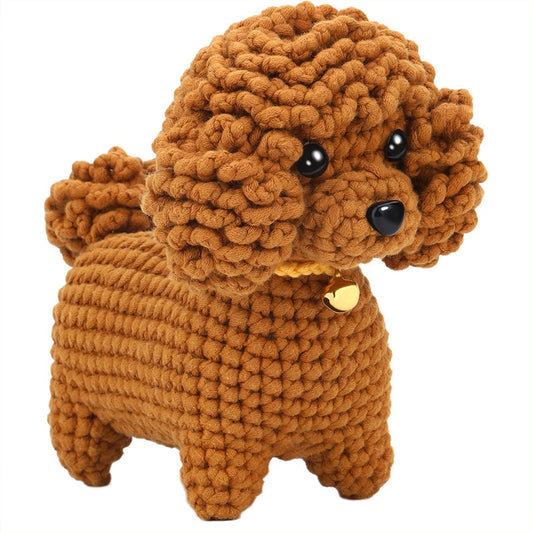 Crochet Material Kit for Handmade Cute Dog Doll Yarn Ornament