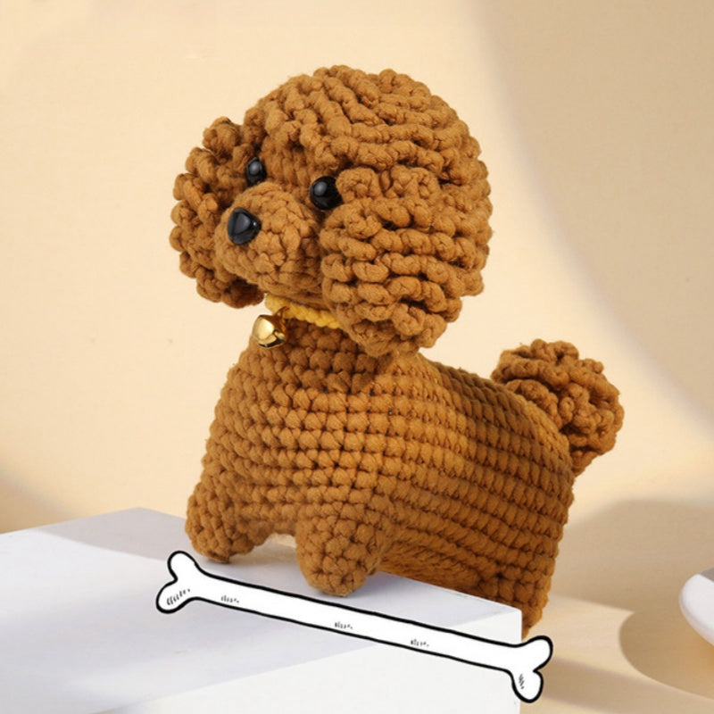 Crochet Material Kit for Handmade Cute Dog Doll Yarn Ornament