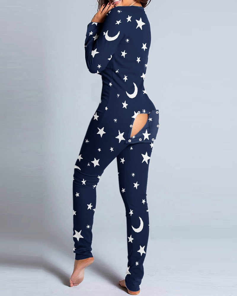 Usphonecards - Christmas Button Flap Sexy Jumpsuit For Women