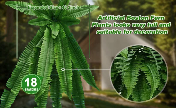 💥This Week's Special Price $18.98🌱UV Resistant Lifelike Artificial Boston Fern - naotstore