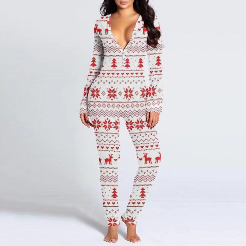 Usphonecards - Christmas Button Flap Sexy Jumpsuit For Women