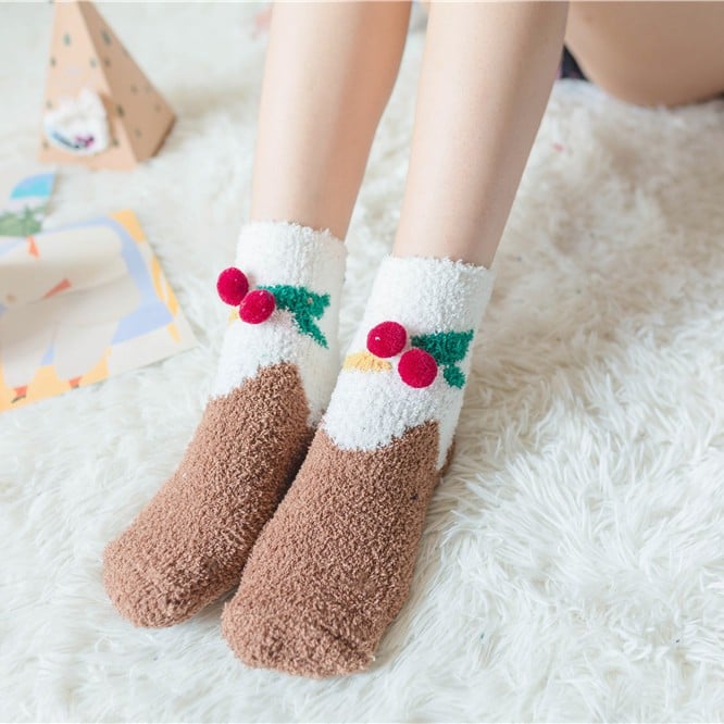 Usphonecards - Cute Christmas Style Thickened Warm Socks