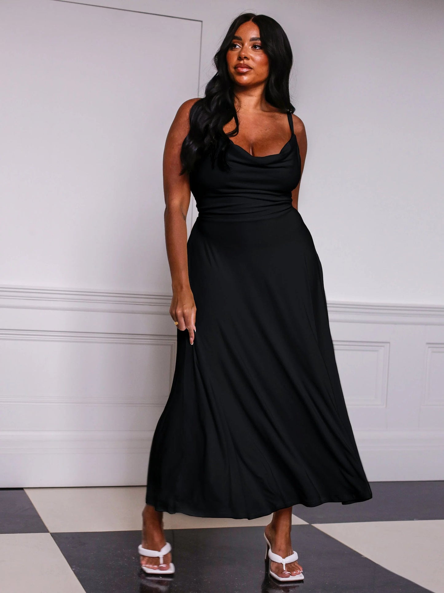 Usphonecards - Lulah Drape Maxi Dress with Built-in Bra