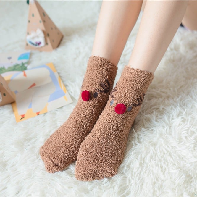 Usphonecards - Cute Christmas Style Thickened Warm Socks